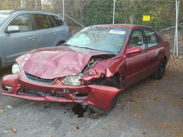 1NXBR12E32Z655452 - 2002 TOYOTA COROLLA CE RED photo 2