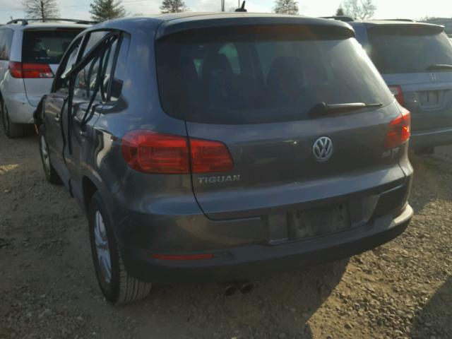 WVGAV7AX5CW093640 - 2012 VOLKSWAGEN TIGUAN S GRAY photo 3