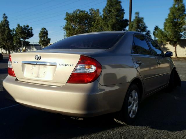 4T1BE32K22U059892 - 2002 TOYOTA CAMRY LE BEIGE photo 4