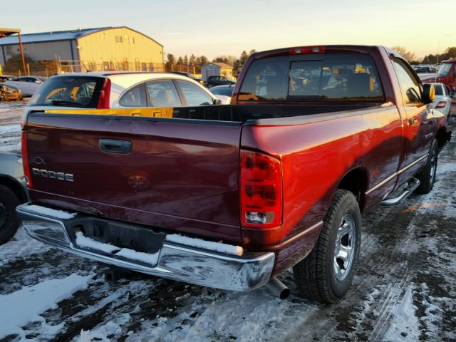 1D7HA16K73J638667 - 2003 DODGE RAM 1500 S BURGUNDY photo 4