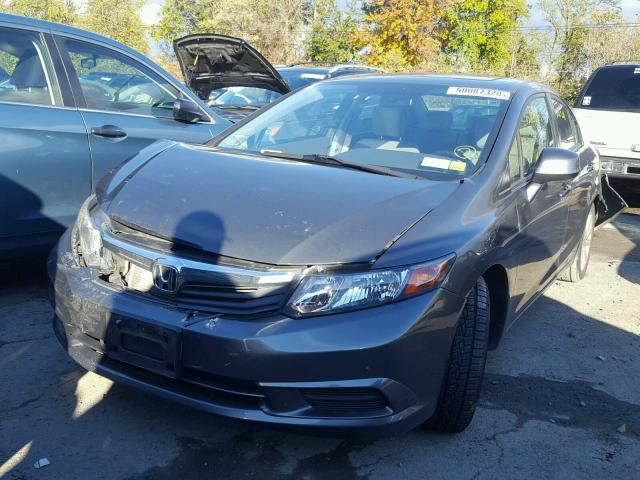 2HGFB2F95CH508813 - 2012 HONDA CIVIC EXL GRAY photo 2