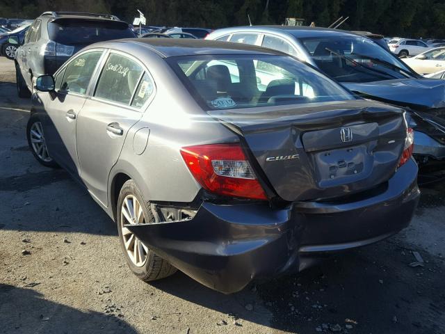 2HGFB2F95CH508813 - 2012 HONDA CIVIC EXL 灰色 照片 3