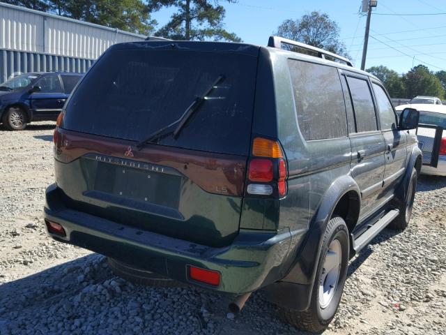 JA4LS21H91P028308 - 2001 MITSUBISHI MONTERO SP GREEN photo 4