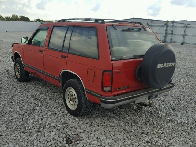 1GNDT13W7R0162033 - 1994 CHEVROLET BLAZER S10 RED photo 3