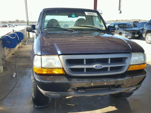 1FTYR10VXYPB01947 - 2000 FORD RANGER BLUE photo 9