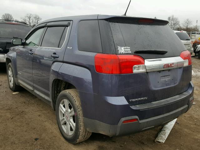 2GKALMEK2E6126201 - 2014 GMC TERRAIN SL BLUE photo 3