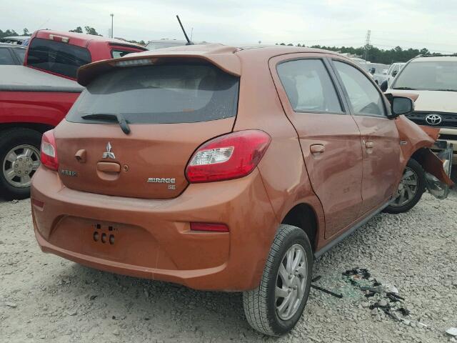 ML32A4HJ7HH001771 - 2017 MITSUBISHI MIRAGE SE ORANGE photo 4