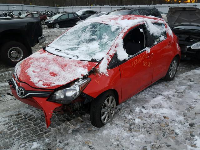 VNKKTUD37FA022373 - 2015 TOYOTA YARIS RED photo 9