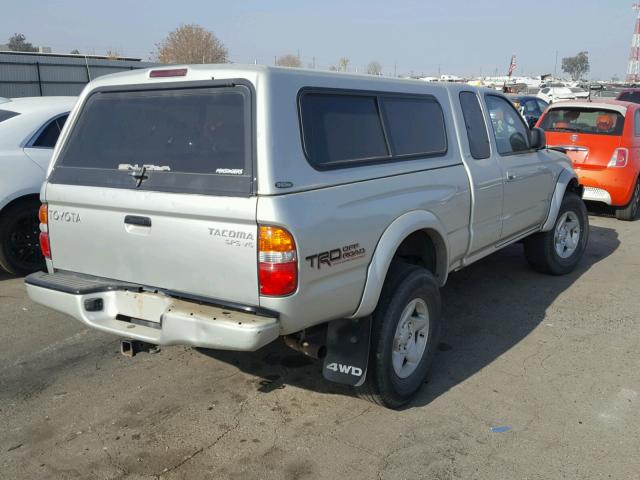 5TEWN72N93Z297836 - 2003 TOYOTA TACOMA XTR SILVER photo 4