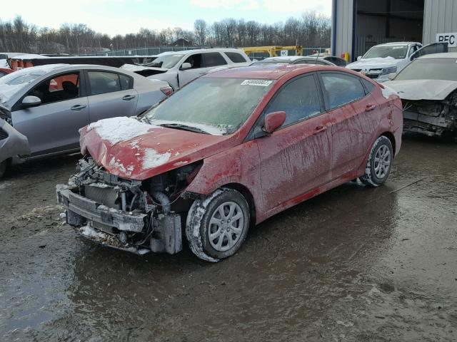 KMHCT4AE9EU721337 - 2014 HYUNDAI ACCENT GLS RED photo 2