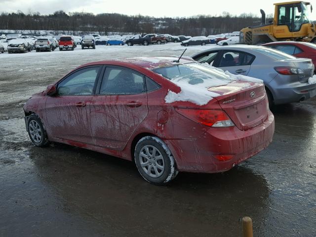 KMHCT4AE9EU721337 - 2014 HYUNDAI ACCENT GLS RED photo 3