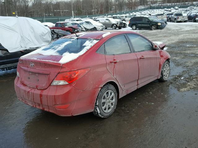 KMHCT4AE9EU721337 - 2014 HYUNDAI ACCENT GLS RED photo 4