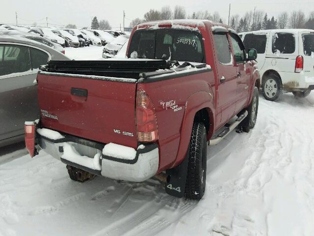 5TELU42N97Z435952 - 2007 TOYOTA TACOMA DOU RED photo 4