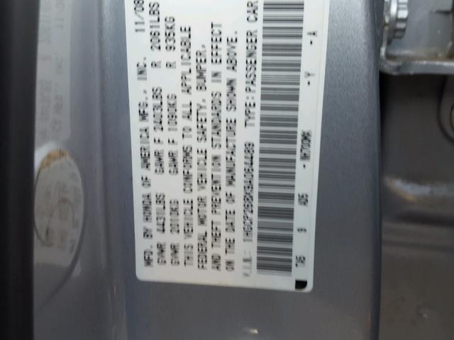 1HGCP268X9A064489 - 2009 HONDA ACCORD EXL SILVER photo 10