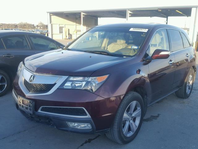 2HNYD2H22DH522567 - 2013 ACURA MDX MAROON photo 2