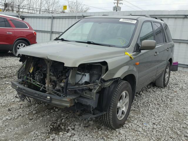 2HKYF18577H511757 - 2007 HONDA PILOT EXL GREEN photo 2