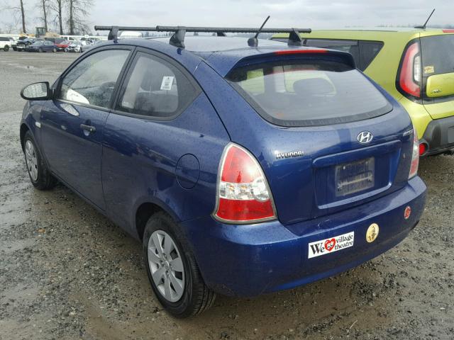 KMHCM36C18U094202 - 2008 HYUNDAI ACCENT GS BLUE photo 3