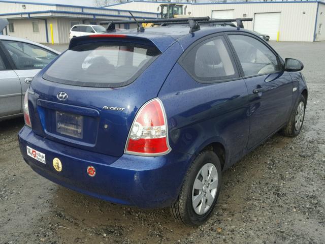 KMHCM36C18U094202 - 2008 HYUNDAI ACCENT GS BLUE photo 4