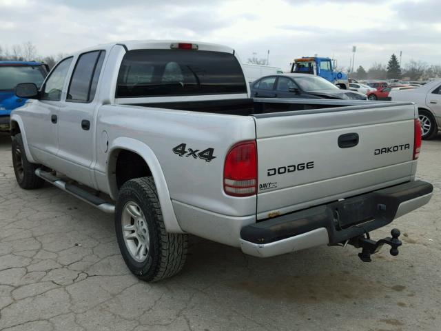 1D7HG38X63S378680 - 2003 DODGE DAKOTA QUA SILVER photo 3