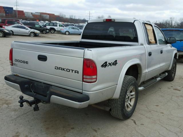 1D7HG38X63S378680 - 2003 DODGE DAKOTA QUA SILVER photo 4