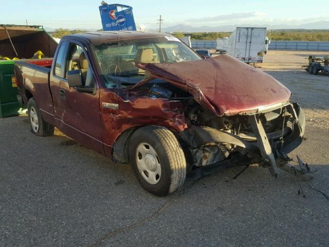 1FTRF12245NC11383 - 2005 FORD F150 BURGUNDY photo 1