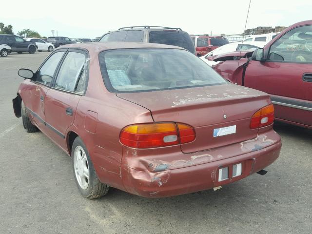 1Y1SK5286XZ425940 - 1999 CHEVROLET GEO PRIZM 勃艮第红 照片 3