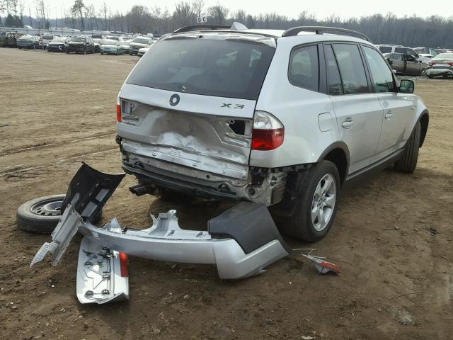 WBXPC93497WF03371 - 2007 BMW X3 3.0SI SILVER photo 4