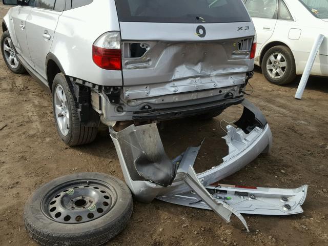 WBXPC93497WF03371 - 2007 BMW X3 3.0SI SILVER photo 9