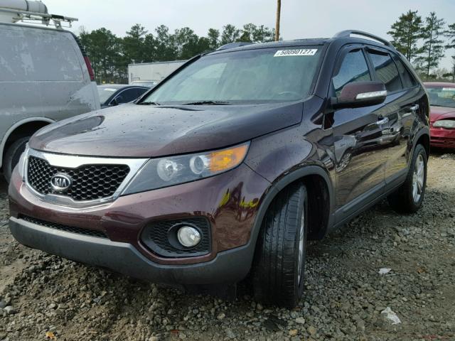 5XYKU4A22DG378521 - 2013 KIA SORENTO EX PURPLE photo 2