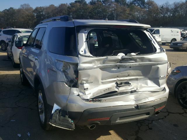 1FM5K8F80DGB60500 - 2013 FORD EXPLORER L SILVER photo 3