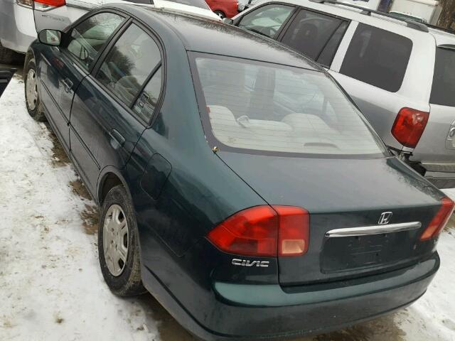 2HGES16582H587346 - 2002 HONDA CIVIC LX GREEN photo 3