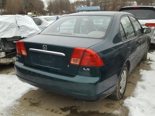 2HGES16582H587346 - 2002 HONDA CIVIC LX GREEN photo 4