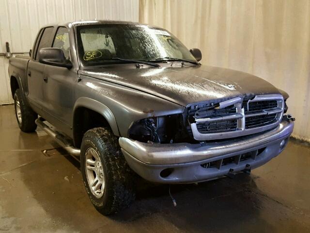 1D7HG48N74S689296 - 2004 DODGE DAKOTA QUA GRAY photo 1