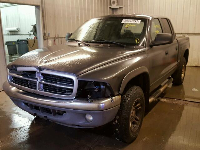 1D7HG48N74S689296 - 2004 DODGE DAKOTA QUA GRAY photo 2