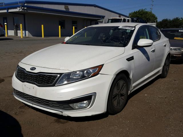 KNAGM4ADXD5041463 - 2013 KIA OPTIMA HYB WHITE photo 2