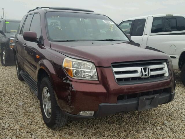 5FNYF28527B001613 - 2007 HONDA PILOT EXL MAROON photo 1