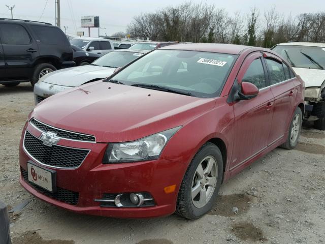 1G1PC5SB5D7230530 - 2013 CHEVROLET CRUZE LT RED photo 2