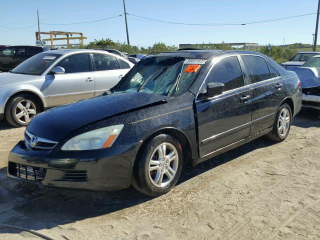 1HGCM56777A092491 - 2007 HONDA ACCORD EX BLACK photo 2