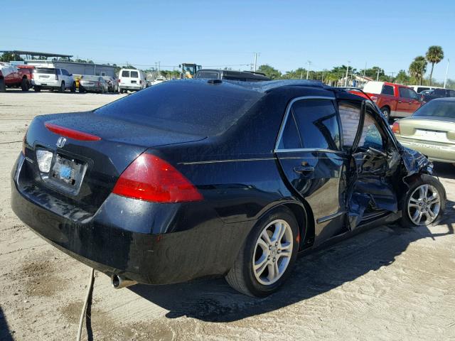 1HGCM56777A092491 - 2007 HONDA ACCORD EX BLACK photo 4