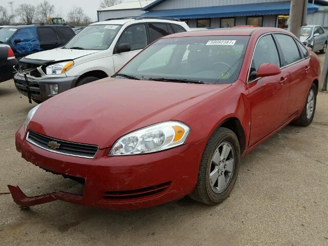 2G1WT58K489116462 - 2008 CHEVROLET IMPALA LT RED photo 2