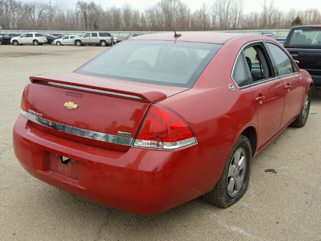 2G1WT58K489116462 - 2008 CHEVROLET IMPALA LT RED photo 4