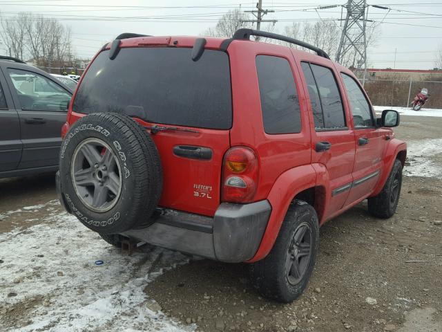 1J4GL48K94W171359 - 2004 JEEP LIBERTY SP RED photo 4