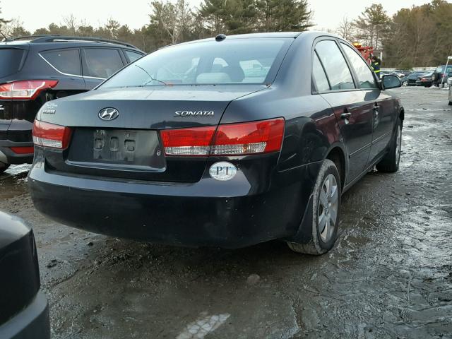 5NPET46C78H346535 - 2008 HYUNDAI SONATA GLS BLACK photo 4