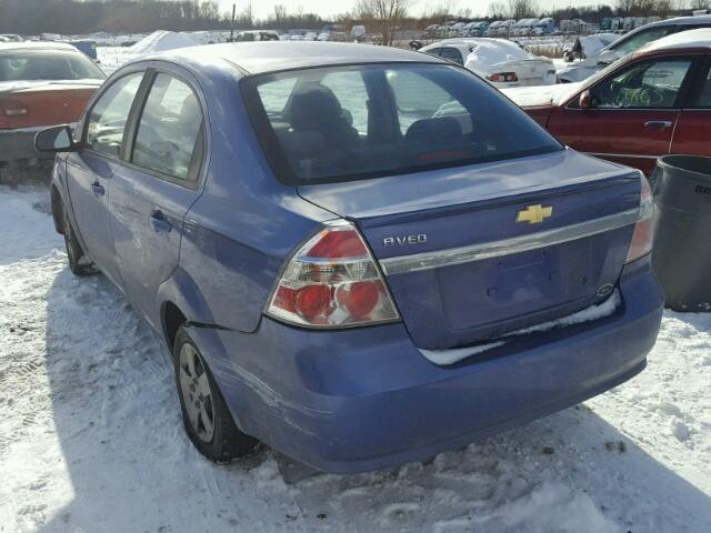 KL1TD56EX9B605234 - 2009 CHEVROLET AVEO LS BLUE photo 3