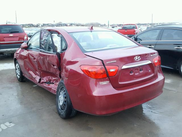 KMHDU4AD6AU092252 - 2010 HYUNDAI ELANTRA BL RED photo 3