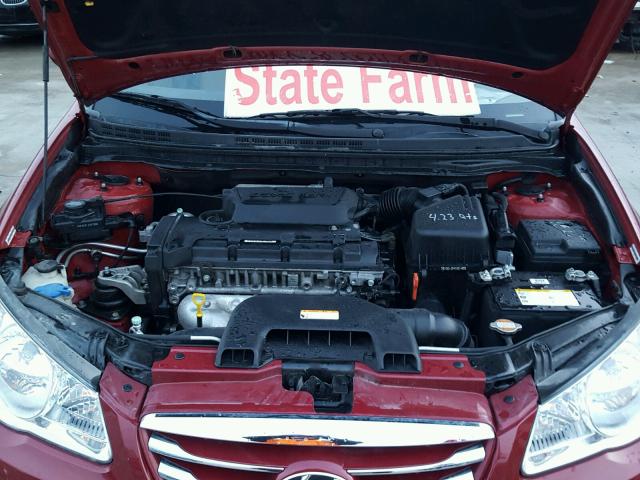 KMHDU4AD6AU092252 - 2010 HYUNDAI ELANTRA BL RED photo 7