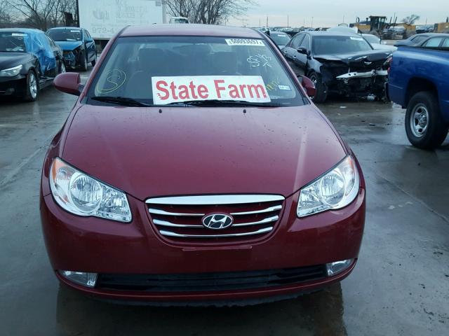 KMHDU4AD6AU092252 - 2010 HYUNDAI ELANTRA BL RED photo 9