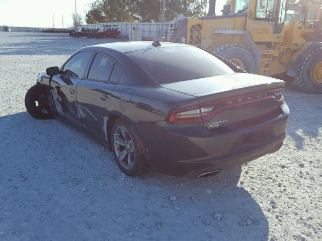 2C3CDXHGXGH159145 - 2016 DODGE CHARGER SX BLUE photo 3