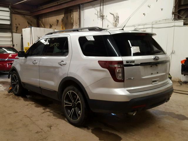 1FM5K8GT7EGB39289 - 2014 FORD EXPLORER S SILVER photo 3