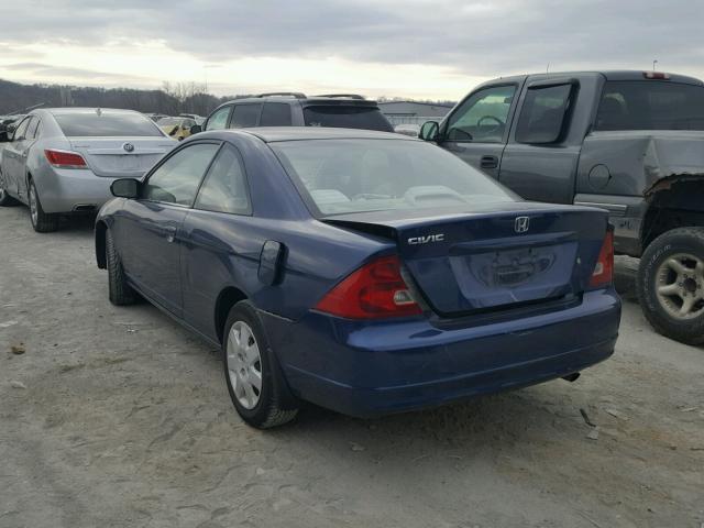 1HGEM22902L045993 - 2002 HONDA CIVIC EX BLUE photo 3